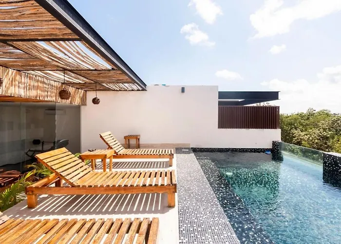 Swim Up Pool Beachclub Rooftop Apartamento Tulum